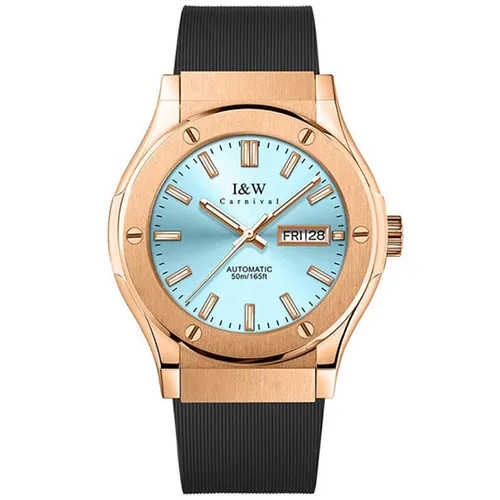 Đồng hồ - Đồng Hồ Nam I&W Carnival 42mm IW55851GT-DS (IW55851G9) Automatic Màu Xanh/ Vàng Hồng - Vua Hàng Hiệu
