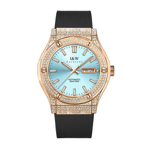 Đồng hồ - Đồng Hồ Nam I&W Carnival Silicon Strap Automatic IW55851GD-DS (IW55851G45) Màu Xanh Vàng Hồng - Vua Hàng Hiệu