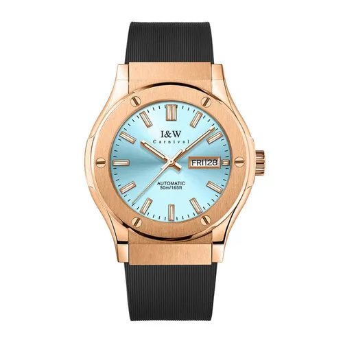 Đồng hồ - Đồng Hồ Nam I&W Carnival Silicon Strap Automatic IW55851GD-DS (IW55851G57) Màu Vàng Hồng Phối Xanh - Vua Hàng Hiệu