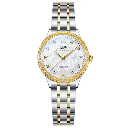 Đồng hồ Nữ Vàng - Bạc - Đồng Hồ Nữ I&W Carnival IW615L-DT – Automatic (IW615L3) Màu Vàng Bạc - Vua Hàng Hiệu