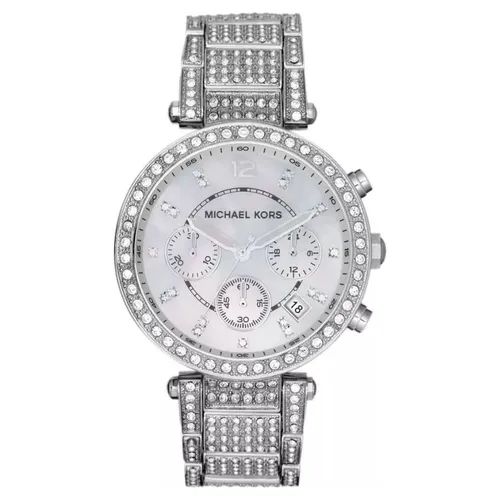 Đồng hồ Michael Kors Dây kim loại - Đồng Hồ Nữ Michael Kors MK Parker Silver Tone Crystal Watch MK5572 Màu Bạc - Vua Hàng Hiệu