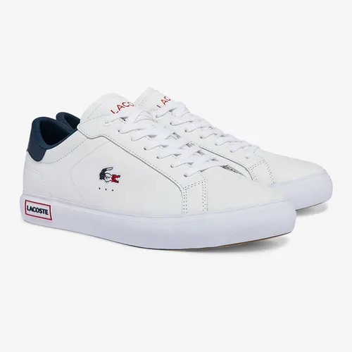 Giày Thể Thao Lacoste Men's Powercourt Leather 3 Color Sneakers RZ1034M 53G 407 Màu Trắng - Xanh Size 42.5 - Giày - Vua Hàng Hiệu