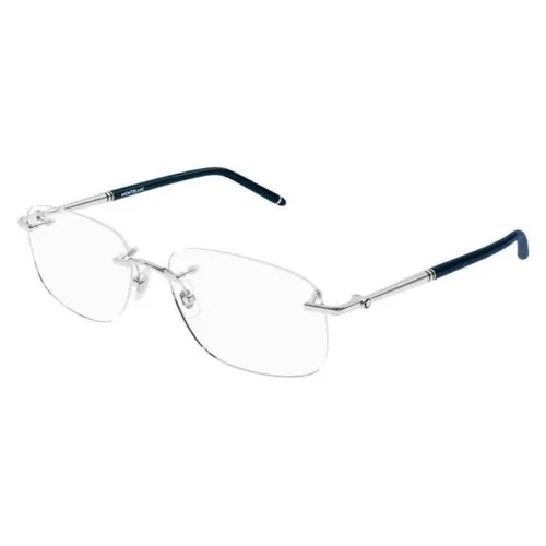 Gọng kính Unisex Montblanc MB0071O-005 56 Màu Xanh - Kính mắt - Vua Hàng Hiệu