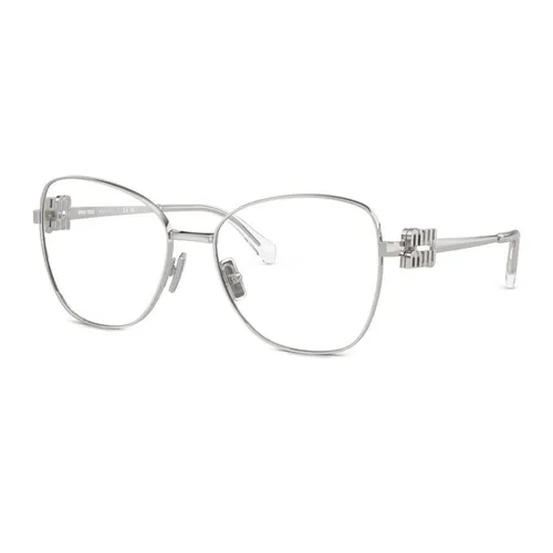 Kính Mắt Cận Miu Miu Butterfly Silver Geometric Eyeglasses VMU 50XV 6926 Màu Bạc - Kính mắt - Vua Hàng Hiệu