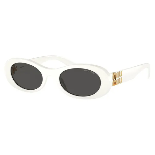Kính Mát Nữ Miu Miu Oval Sunglasses OMU 06ZS 1425S0 Màu Trắng - Kính mắt - Vua Hàng Hiệu