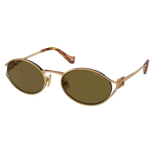 Kính Mát Nữ Miu Miu Sunglasses MU 52YS - 7OE01T Brass Gold Màu Vàng - Xanh 