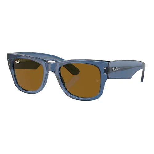 Kính Mát Unisex Rayban Mega Wayfarer Bio Based Sunglasses RB0840SF 668073 52-21 Màu Xanh - Nâu - Kính mắt - Vua Hàng Hiệu