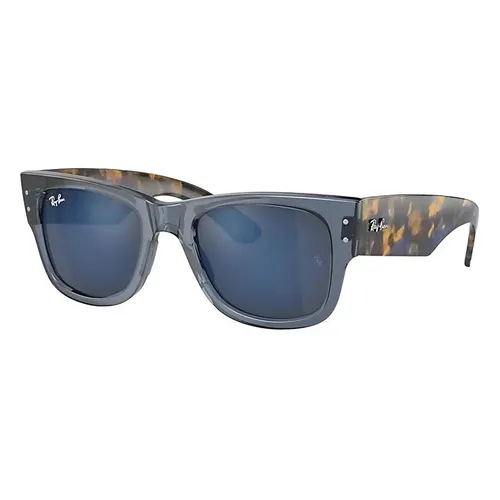 Kính Mát Unisex Rayban Mega Wayfarer Sunglasses RB0840SF 6638O4 52-21 Màu Xanh Havana