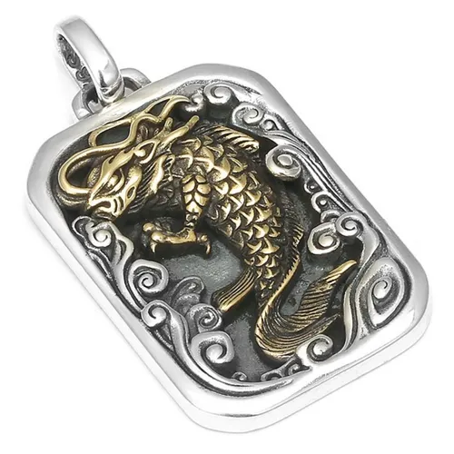 Trang sức - Mặt Dây Chuyền Bạc Nam Lili Jewelry Cá Chép Hóa Rồng Matthias LILI_076415 Màu Bạc - Vua Hàng Hiệu