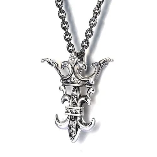 Mặt Dây Chuyền Nam Lili Jewelry Bạc Thái Vương Miện Louis LILI_076123 Màu Bạc