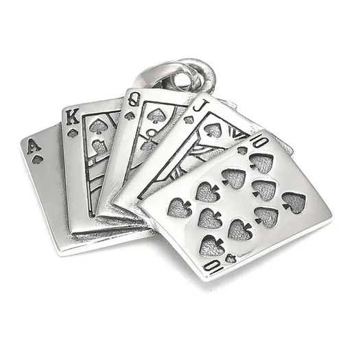 Mặt Dây Chuyền Nam Lili Jewelry Hình Bộ Bài Poker LILI_077377 Màu Bạc