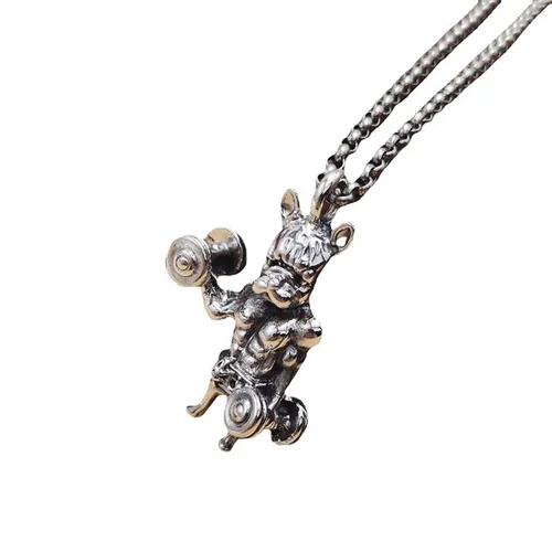 Mặt Dây Chuyền Nam Lili Jewelry Hình Chú Chó Marcelo Cơ Bắp LILI_076619 Màu Bạc