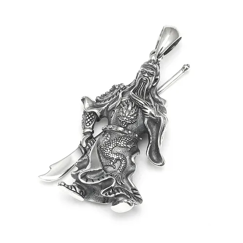 Mặt Dây Chuyền Nam Lili Jewelry Hình Quan Vũ Khaza LILI_079828 Màu Bạc - Trang sức - Vua Hàng Hiệu