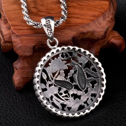 Mặt Dây Chuyền Nam Lili Jewelry Hình Song Ngư Amias LILI_079764 Màu Bạc