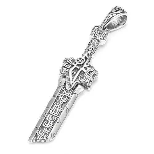 Mặt Dây Chuyền Nam Lili Jewelry Hình Thanh Kiếm Gãy Cristian LILI_077444 Màu Bạc