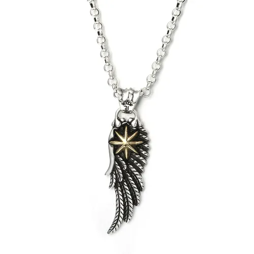 Mặt Dây Chuyền Nam Lili Jewelry Lông Vũ Olive LILI_073489 Màu Bạc/Đen - Trang sức - Vua Hàng Hiệu