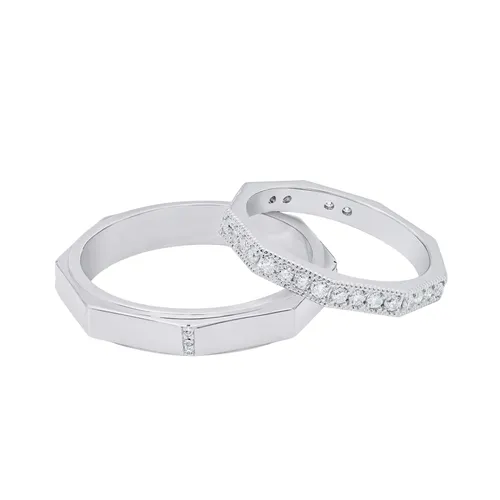 Nhẫn Đôi Morina Aurum Lumina Eterna C4532 Màu Bạc