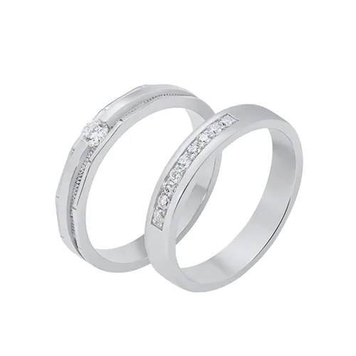 Nhẫn Đôi Morina Aurumis Luminara C4440 Màu Bạc