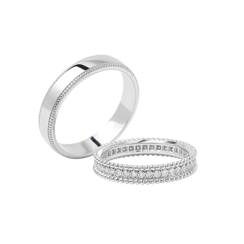 Nhẫn Đôi Morina Eterna Solaria C4346 Màu Vàng Trắng