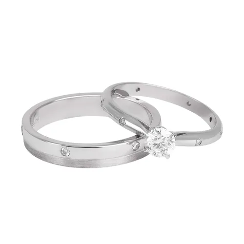 Nhẫn Đôi Morina Lumière Éterno C4912 Màu Bạc