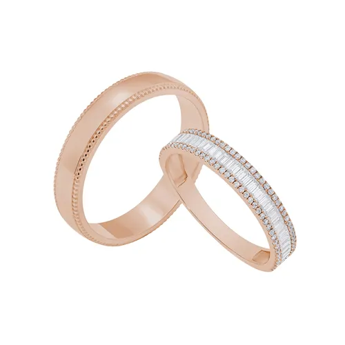 Nhẫn Đôi Morina Aurelia Stellaris C4347 Màu Vàng Hồng