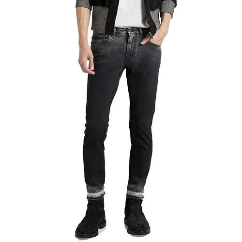 Thời trang Dolce & Gabbana Quần jeans - Quần Jeans Nam Dolce & Gabbana D&G Stretch GXC4CD Màu Đen Xám Size 46 - Vua Hàng Hiệu