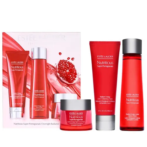 Mỹ phẩm Estée Lauder Bộ sản phẩm - Set Dưỡng Da Estee Lauder Nutritious Super Pomegranate Overnight Radiance Collection 3 Món - Vua Hàng Hiệu