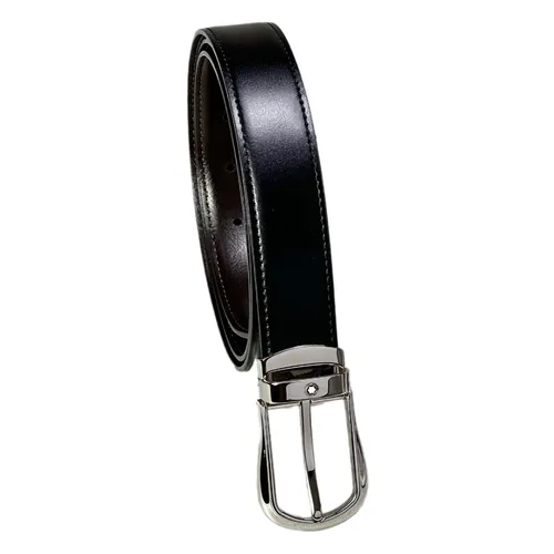 Thắt Lưng Nam Montblanc Round Trapeze SH Pall 30mm Leather Belt Màu Nâu - Đen - Thắt lưng - Vua Hàng Hiệu