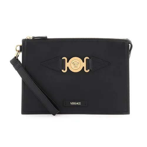 Túi Cầm Tay Nam Versace Medusa Biggie Pouch Màu Đen