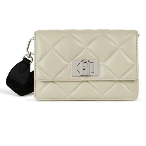 Túi xách Furla Túi đeo chéo - Túi Đeo Chéo Nữ Furla Borsa Bandoliera 1927 Soft Marmo C Nero Màu Trắng Ngà - Vua Hàng Hiệu