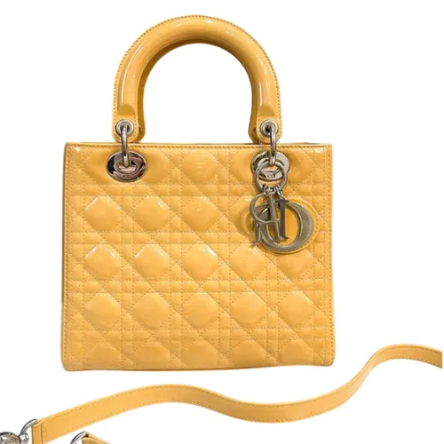 Túi xách - Túi Xách Nữ Christian Dior Patent Leather Yellow Lady Bag Màu Vàng Nghệ - Vua Hàng Hiệu