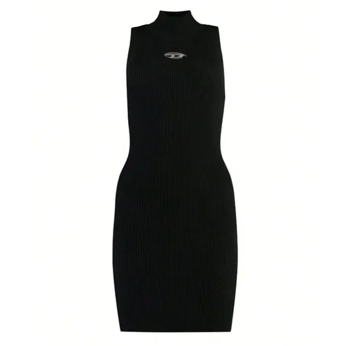 Diesel - Váy Body Nữ Diesel Short Turtleneck Dress In Ribbed Knit Black A123960DLAX9XX Màu Đen Size S - Vua Hàng Hiệu