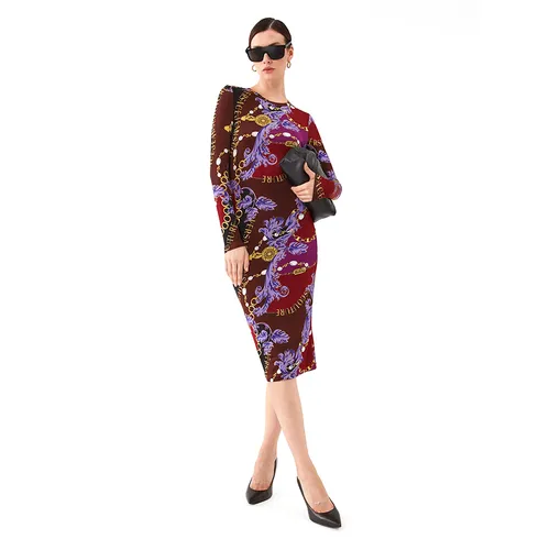Váy Versace Jeans Couture Violet Slim Fit Dress 75HAO920 JS204 G51 Phối Màu Size 40