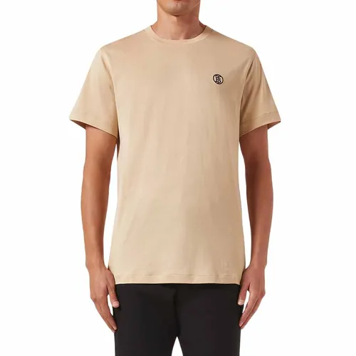 Thời trang Burberry Áo phông - Áo Phông Nam Burberry Logo Embroidered Tshirt In Cotton Màu Be - Vua Hàng Hiệu