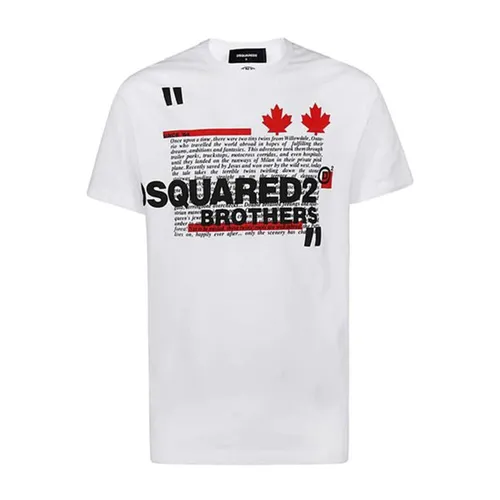 Áo Phông Nam Dsquared2 Logo Print T-Shirt Màu Trắng Size L - Thời trang - Vua Hàng Hiệu