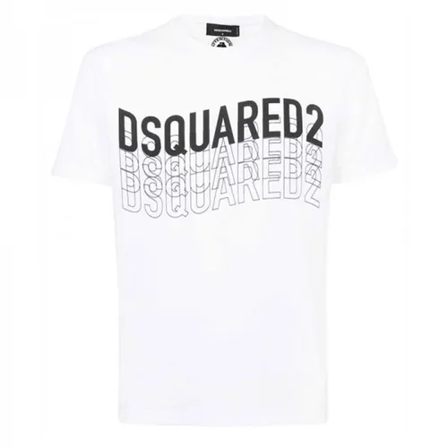 Áo Phông Nam Dsquared2 Men's Round Neck Short Sleeve TShirt With Logo S74GD0829 Màu Trắng Size S