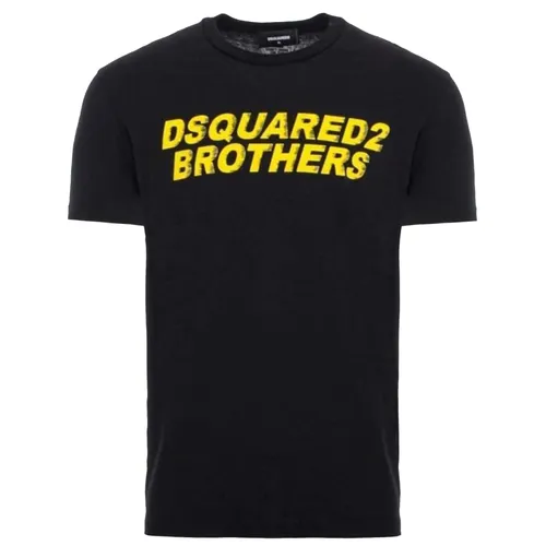 DSquared2 Nam Đen Áo phông - Áo Phông Nam Dsquared2 Sleeved Black Tee Tshirt Màu Đen Size XS - Vua Hàng Hiệu