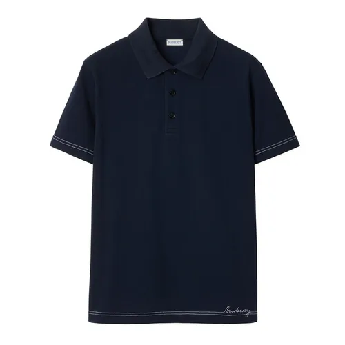 Áo Polo Nam Burberry Shirt Màu Xanh Navy Size XS