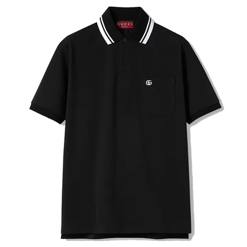 Áo Polo Nam Gucci Logo Cotton In Piquet Colletto Web 795174 XJG16 1000 Màu Đen Size S D- LM - Thời trang - Vua Hàng Hiệu