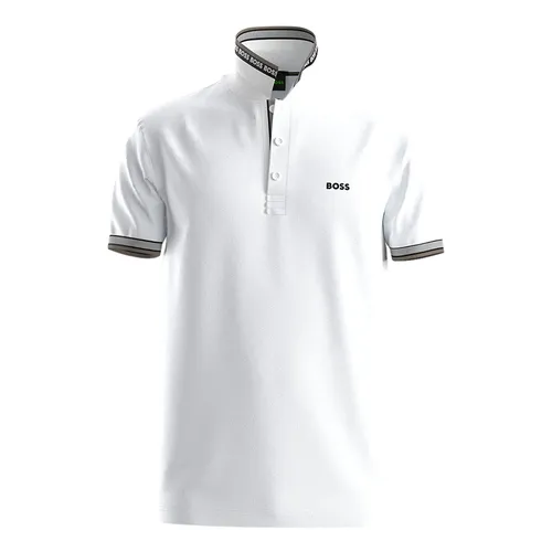 Áo Polo Nam Hugo Boss Cotton Polo Shirt 50469055 110 Màu Trắng Phối Xám Nhạt Size XL