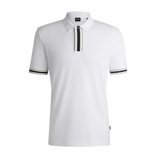 Áo Polo Nam Hugo Boss Interlock-Cotton Polo Shirt With Contrast Tipping 50486186 100 Màu Trắng Size L - Thời trang - Vua Hàng Hiệu