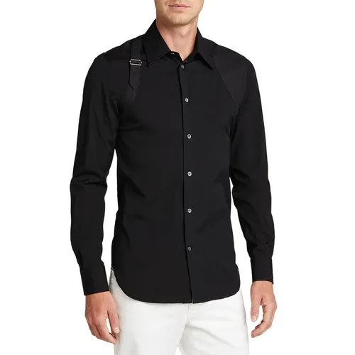 Alexander Mcqueen - Áo Sơ Mi Nam Alexander Mcqueen Long Sleeve Shirt Black Màu Đen Size 14+ - Vua Hàng Hiệu