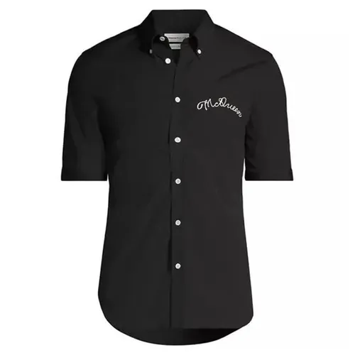 Alexander Mcqueen - Áo Sơ Mi Nam Alexander Mcqueen Men's Cotton Button Down Shirt Màu Đen Size 15+ - Vua Hàng Hiệu