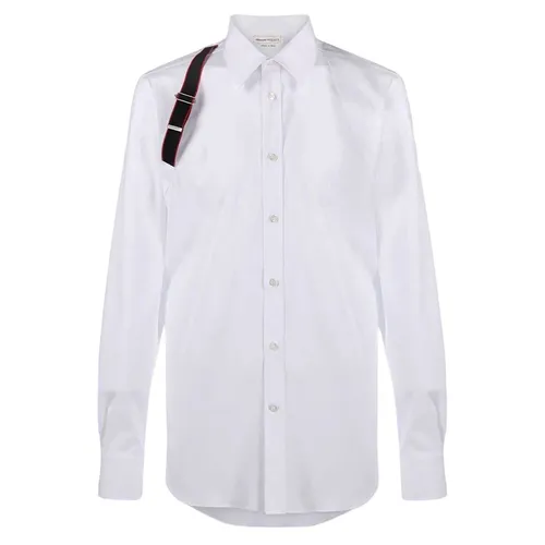Alexander Mcqueen - Áo Sơ Mi Nam Alexander Mcqueen White With Strap Detail 615271 QRN44 9000 Màu Trắng Size 14 - Vua Hàng Hiệu