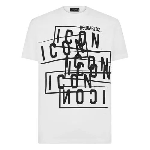 DSquared2 Áo thun - Áo Thun Nam DSquared2 Men's Round Neck Short Sleeve T-Shirt With Icon Stamps Cool Fit Logo S79GC0087 Màu Trắng Size S - Vua Hàng Hiệu