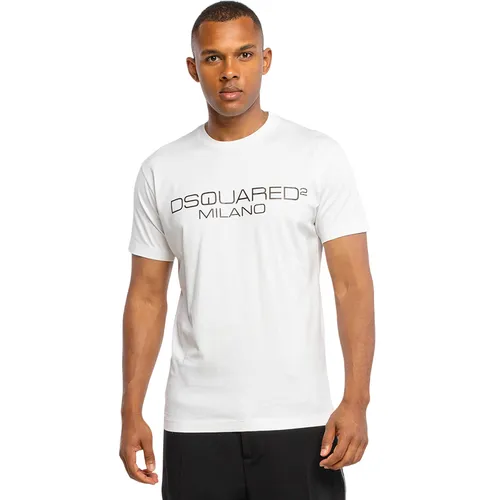 DSquared2 Áo thun - Áo Thun Nam Dsquared2 S74GD0899 S22844 Tshirt Màu Trắng Size S - Vua Hàng Hiệu