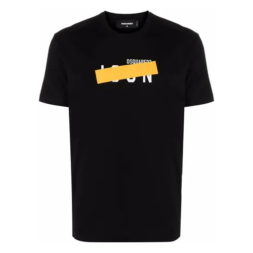 DSquared2 Nam Đen Áo phông - Áo Thun Nam Dsquared2 Tape Detail Icon Black S79GC0035S23009 T-shirt Màu Đen Size M - Vua Hàng Hiệu
