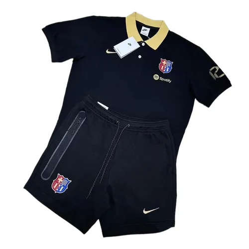 Bộ Quần Áo Cộc Tay Nam Nike FC Barcelona Màu Đen Size S (Form Âu)