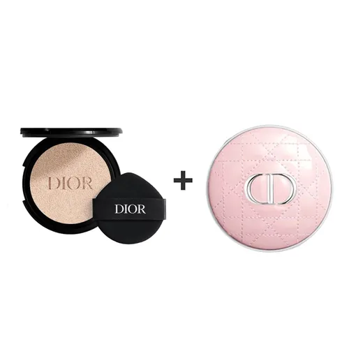 Trang điểm - Combo Lõi Phấn Nước + Vỏ Hộp Dior Forever Cushion Pink Cannage Màu Hồng Tone 0N Neutral - Vua Hàng Hiệu