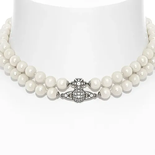 Dây Chuyền Choker Nữ Vivienne Westwood Graziella Omnes Pearl Silver Màu Trắng - Trang sức - Vua Hàng Hiệu